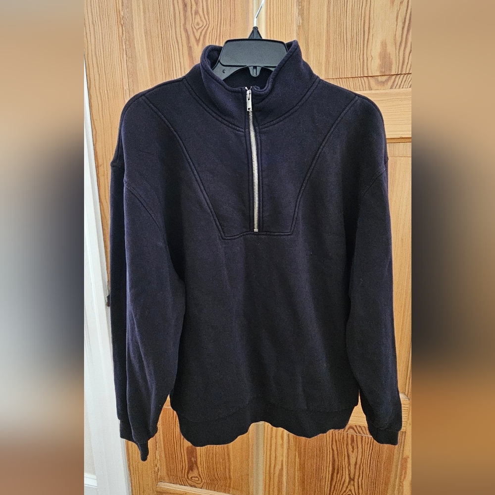 Zara Quarter Zip Blk Sweatshirt Size Medium